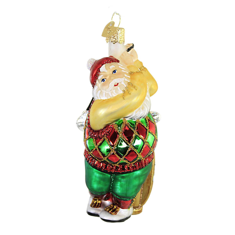 Old World Christmas Golfing Santa Glass Hitting Links 40329 (56186)