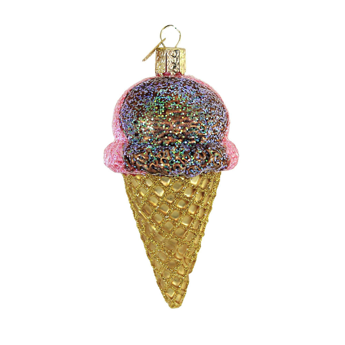 Old World Christmas Neapolitan Ice Cream Cone - - SBKGifts.com