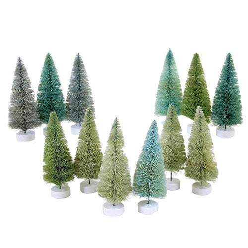 Christmas Winter Green Trees Set 12 - - SBKGifts.com
