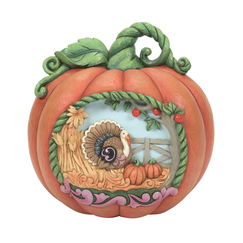 Jim Shore Be Thankful Polyresin Harvest Pumpkin Turkey 6010678 (56220)