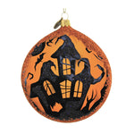 Haunted House Halloween Disc - 1 Glass Ornament 4 Inch, Glass - Ornament Translucent See Thru 2022125 (56242)