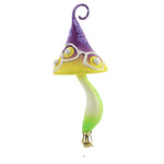 Blu Bom Purple & Yellow Magic Mushroom Glass Ornament Clip On 2022203 (56251)