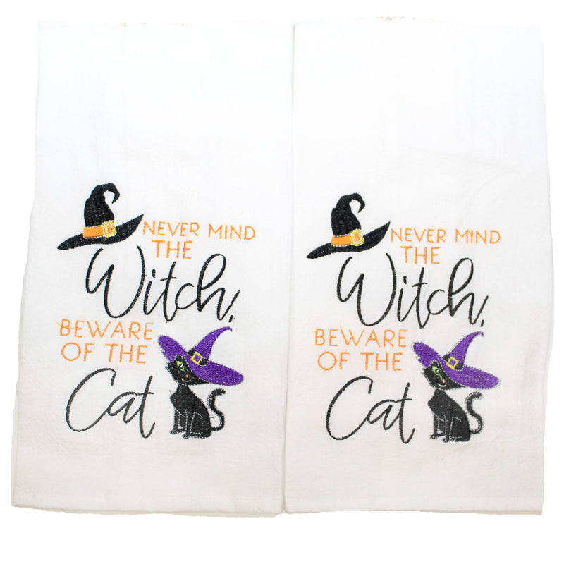Tabletop Never Mind The Witch Towels Cotton Halloween Flour Sack C86171724 (56268)