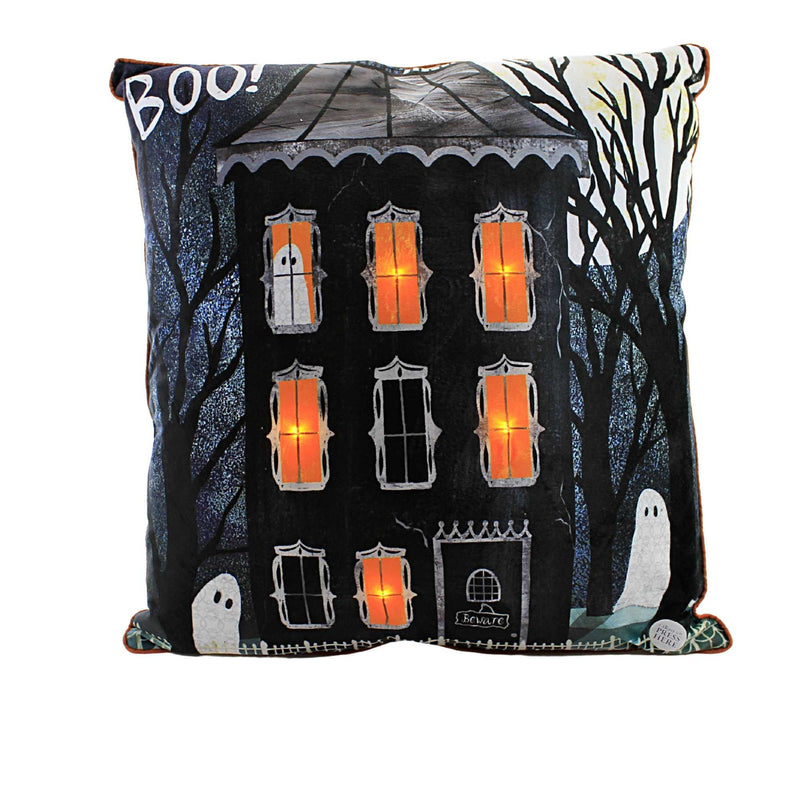 Halloween Haunted House Boo Led Pillow Polyester Lights Ghost C86144194 (56274)