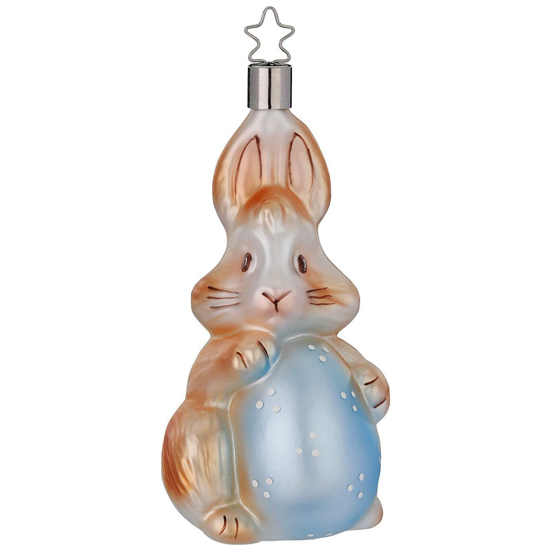 Inge Glas Easter Bunny Glass Ornament Rabbit Egg 10065S022 (56329)