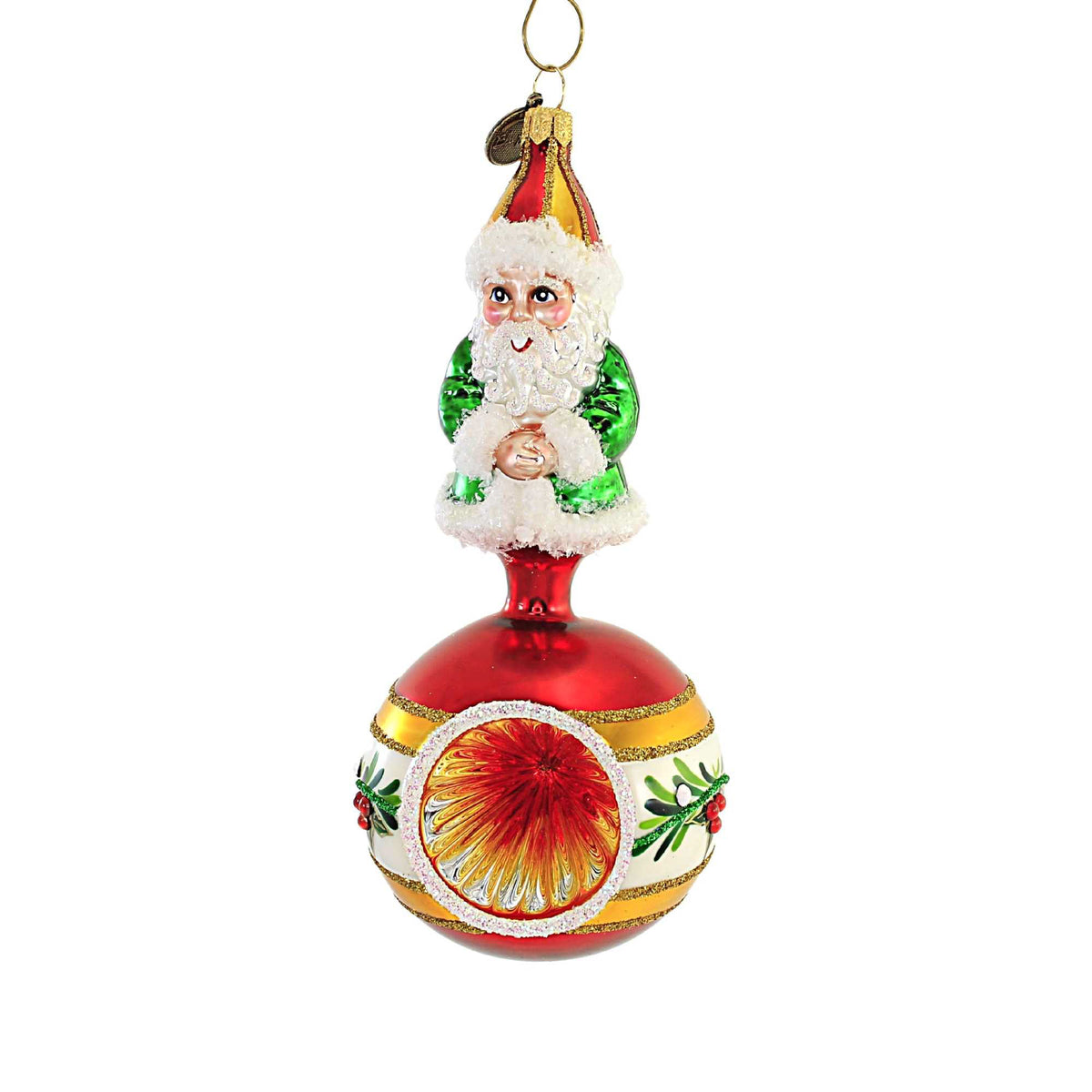 (56353) Santa On Holly Flower Reflector