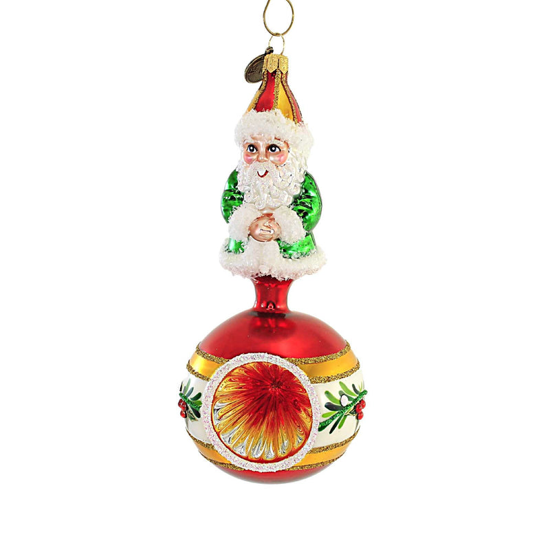 (56353) Santa On Holly Flower Reflector