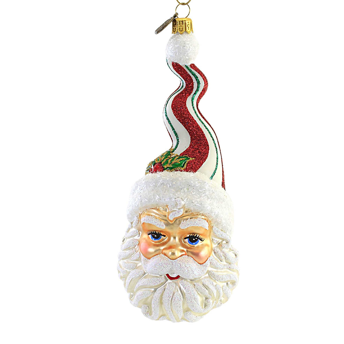 (Sec56355) Seconds Striped Hat Curly Santa