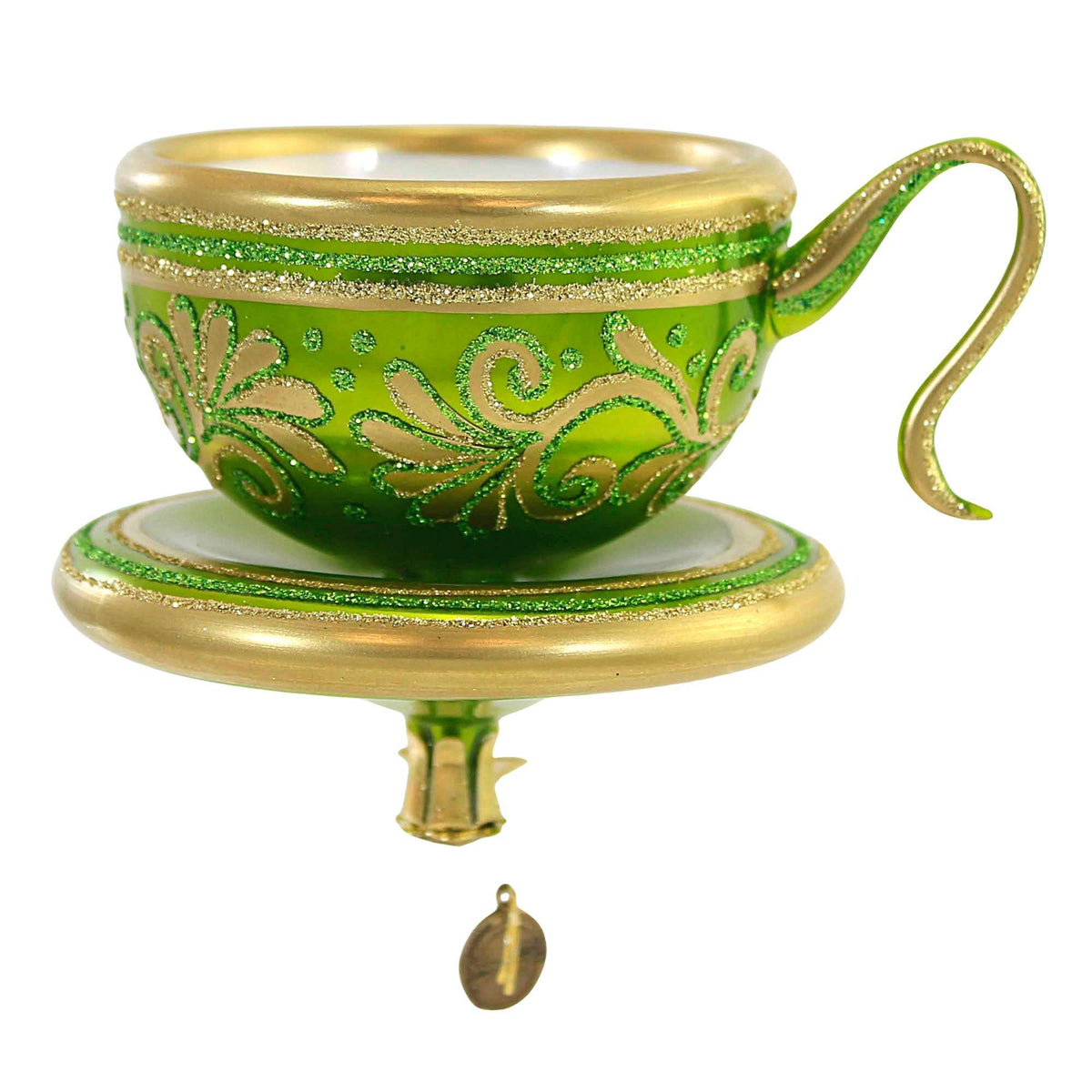Fub56359 Chartreuse & Gold Floral Teacup FUB2022168 Fixer Upper Bin