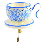 Blu Bom Wedgewood Blue Floral Teacup Clip On Ornament Peony Flower 2022165 (56363)