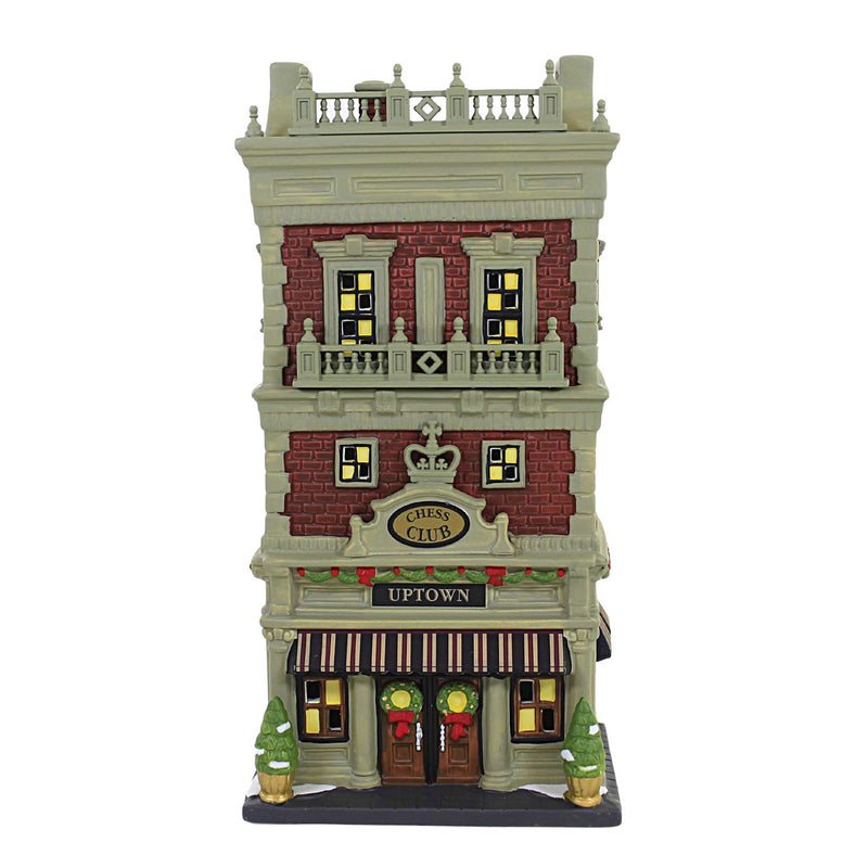 Uptown Chess Club - One Village Building 9 Inch, Porcelain - Christmas In The City 6009754 (56413)