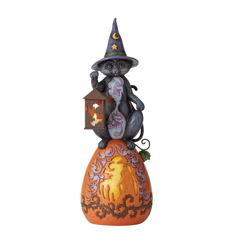 Jim Shore Black Cat Pumpkin Statue - - SBKGifts.com
