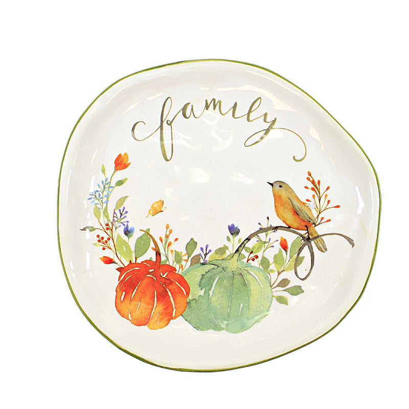 Tabletop Harvest Bird Plates Dolomite Family Love Grace Friends H8786 (56432)