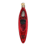 Old World Christmas Kayak Red . Glass Ornament Sport Recreation Boat 46112 (56452)