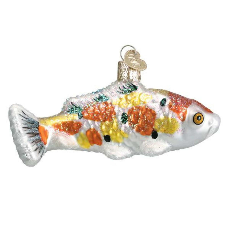 Old World Christmas Orange/Yellow Koi Glass Ornament Pond Garden Fish 12620 (56454)
