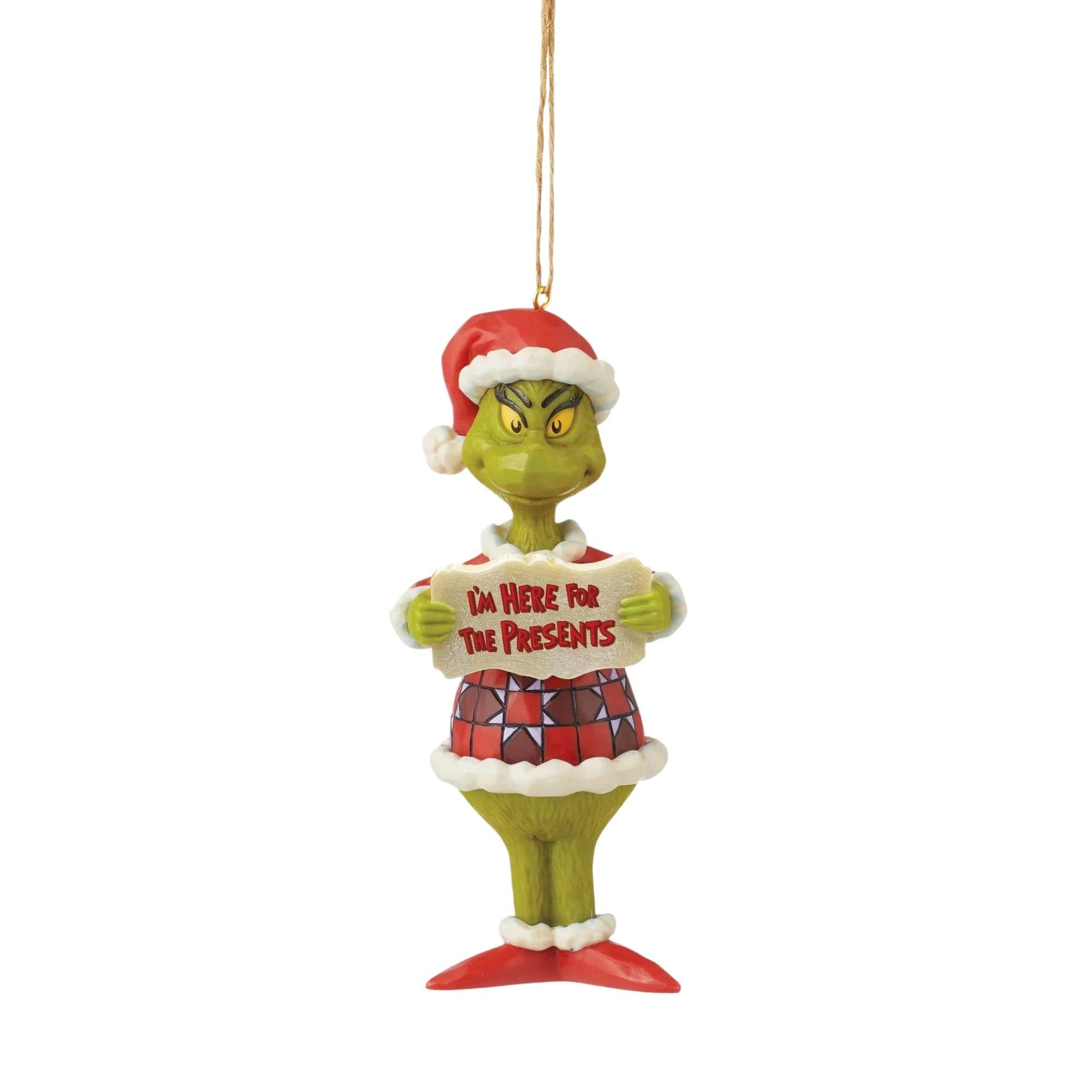 Jim Shore Grinch I'm Here For Presents - One Ornament 5 Inch