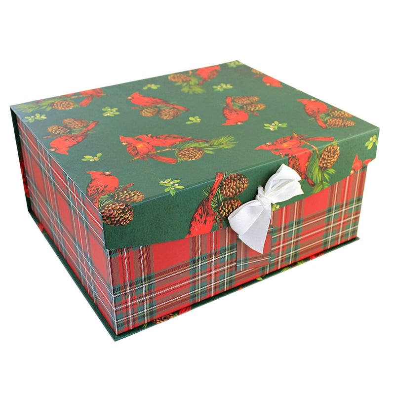 Christmas Lrg Magnetic Closure Box.. Rigid Christmas Decor Gift 1840Cardinal (56495)