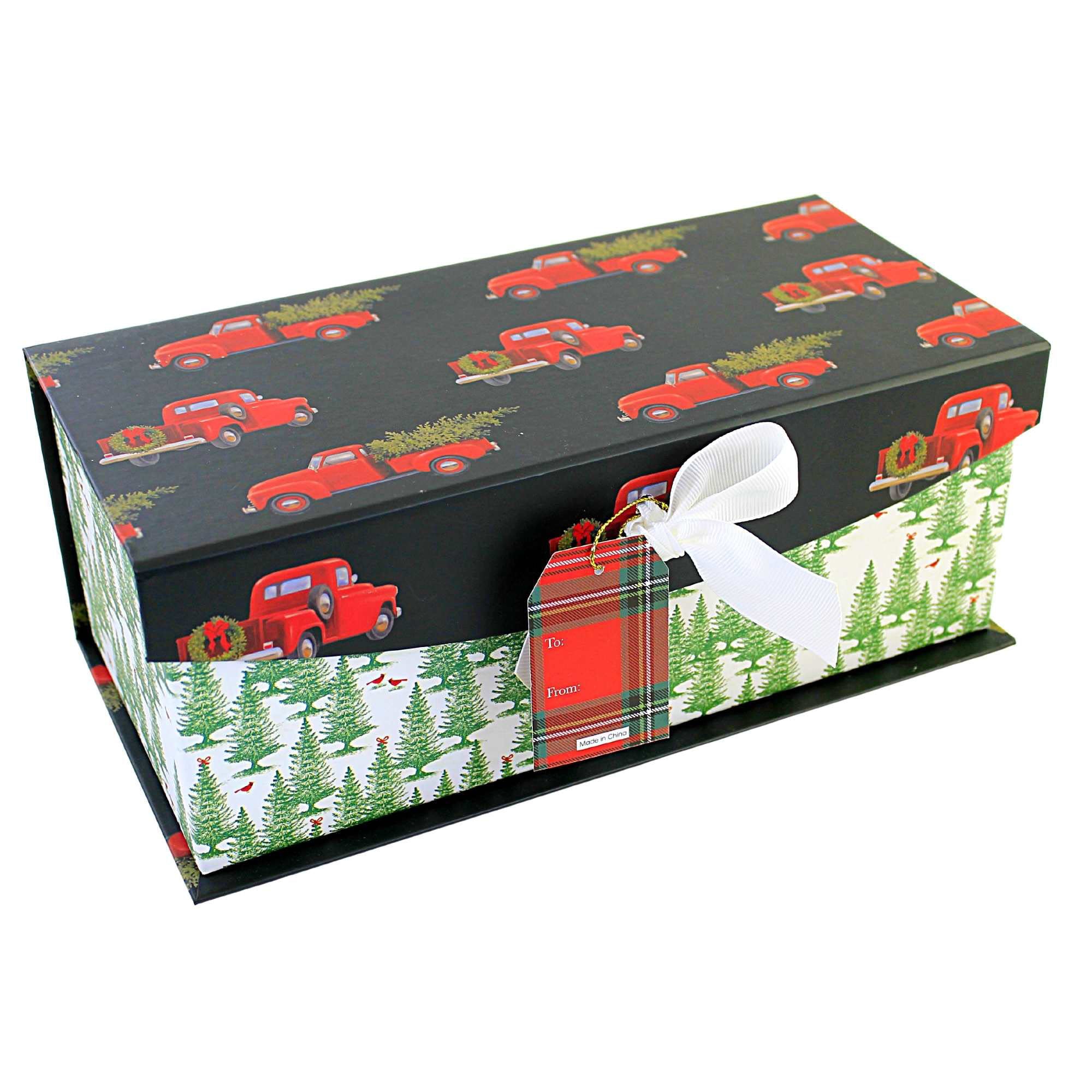 Christmas SM Magnetic Closure Box. Rigid Christmas Decor Gift 1925Redbird, Size: 4.5 H x 8 W x 5.5 D