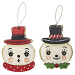 Holiday Ornament Mr And Mrs Snowman Plywood Christmas Rustic Tc00393b (56500)