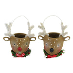 Christmas Reindeer Mini Buckets Polyresin Use As Ornament Or Figurine Ml0425 (56552)