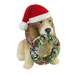 Christmas Puppy With Wreath Paper Santa Hat Tj0179 (56555)