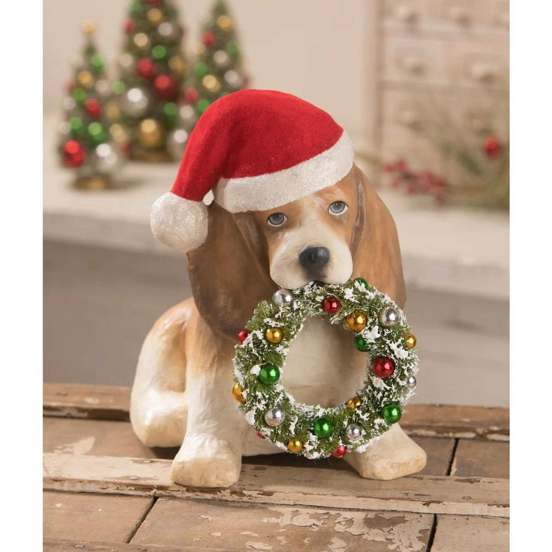 Christmas Puppy With Wreath - - SBKGifts.com