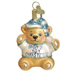 Old World Christmas Baby Boy's 1St Teddy Bear - One Ornament 3 Inch, Glass - Ornament Companionship 12609 (56575)
