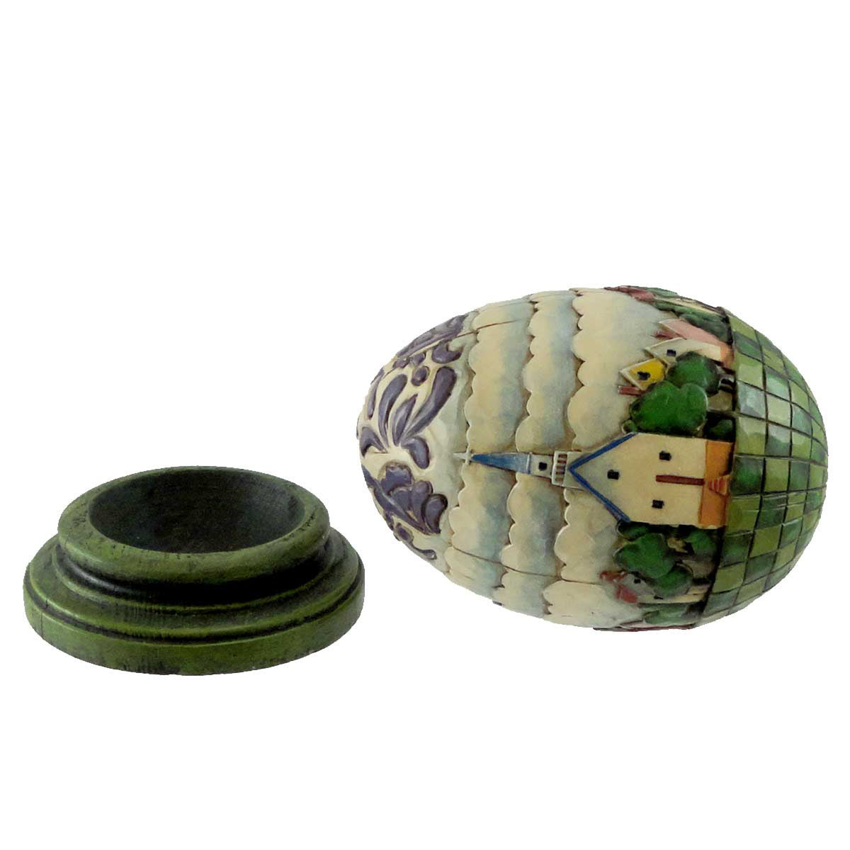 Jim Shore Church Egg W/Green Base Set/2 - - SBKGifts.com