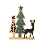 Christmas Deer With Trees Figurine Decor Plywood Laser Cut Wooden Mx180831 (56612)