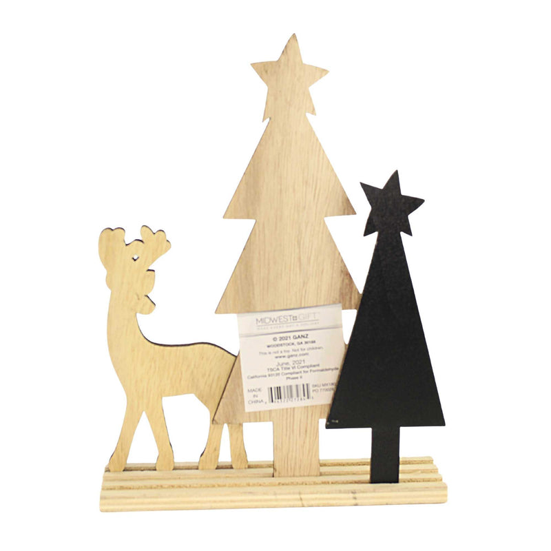 Christmas Deer With Trees Figurine Decor - - SBKGifts.com