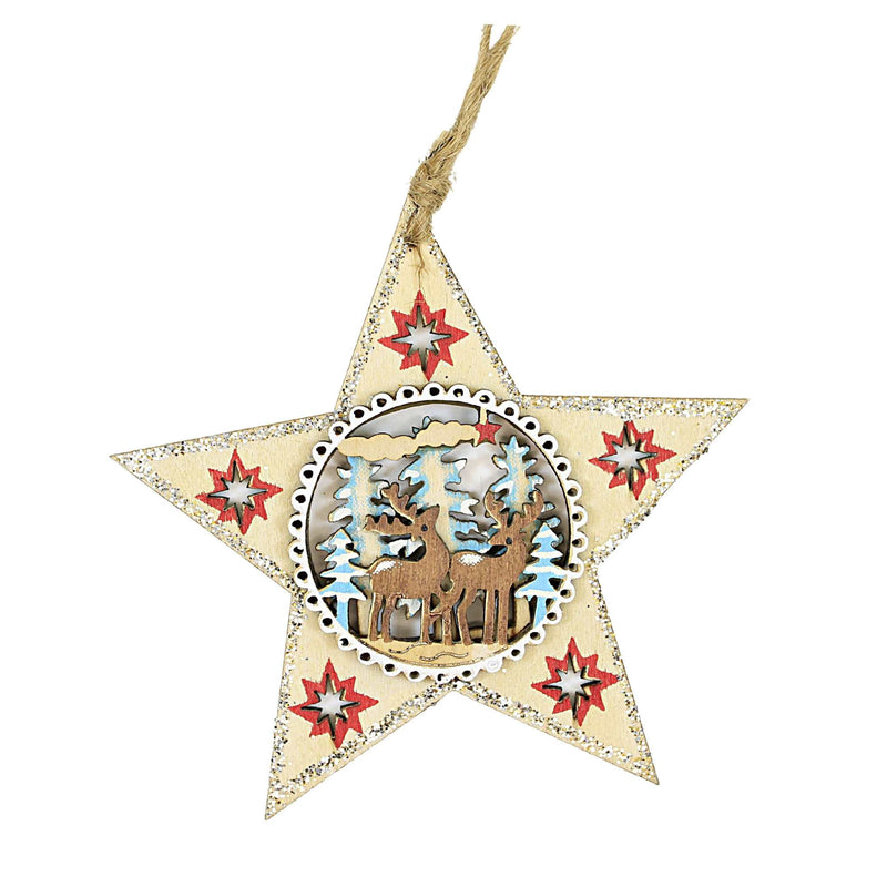 Holiday Ornament Star With Winter Scene - - SBKGifts.com