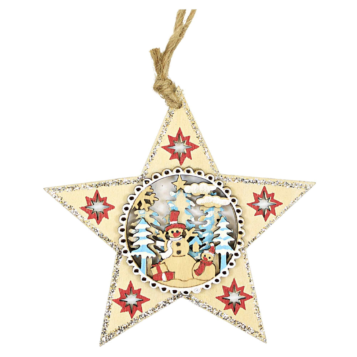 Holiday Ornament Star With Winter Scene - - SBKGifts.com