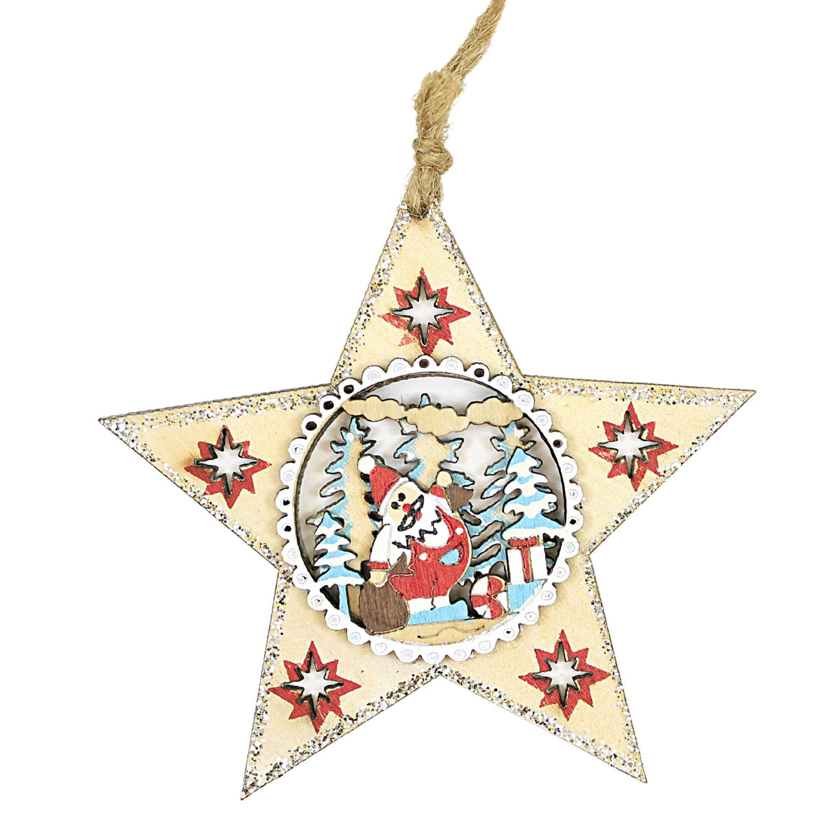 Holiday Ornament Star With Winter Scene - - SBKGifts.com
