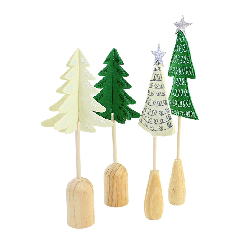 Christmas Felt Holiday Set Of 4 Trees - - SBKGifts.com