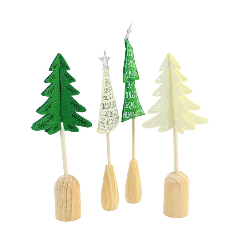 Christmas Felt Holiday Set Of 4 Trees - - SBKGifts.com
