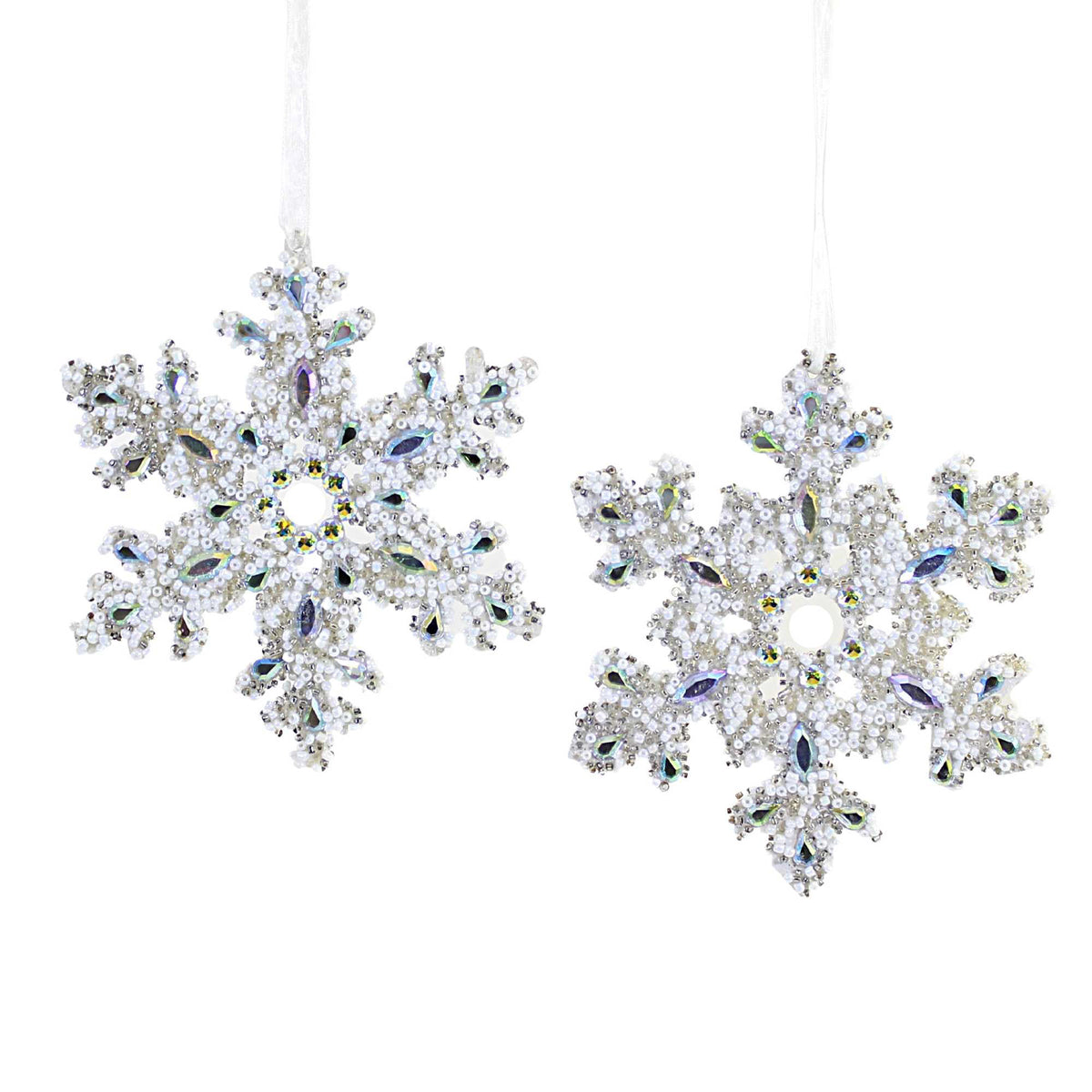 (56620) Beaded Snowflake Ornaments