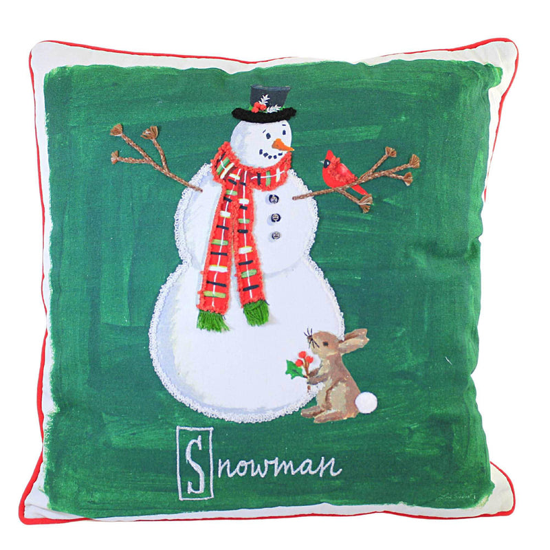 C & F Snowman Alphabet - One Pillow 18 Inch, Cotton - Bunny Rabbit Home Decor C842982558a (56674)
