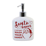 Tabletop Santa Knows Soap Dispenser Stoneware Wash Your Hands 6011208 (56697)