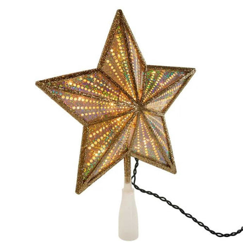 Tree Topper Finial Gold & Iridescent Star Treetop - - SBKGifts.com