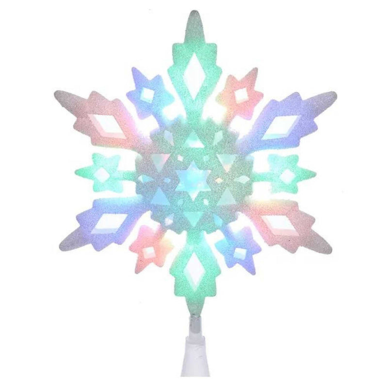 Snowflake Tree Topper Multi - One Tree Topper 10 Inch, Plastic - Glittered Led Jel0310m (56709)