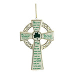 Holiday Ornament Irish Cross Porcelain Saint Patrick's Day Shamrock J4102 (56727)