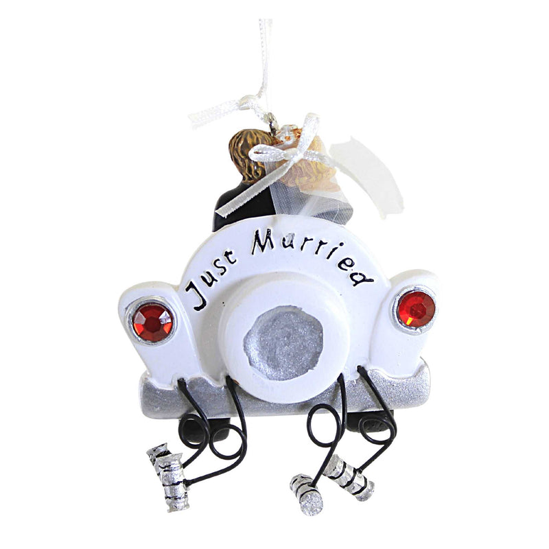 Holiday Ornament Just Married Polyresin Christmas Bride Groom W3110 (56729)