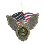 Holiday Ornament U.S. Army Seal Metal Eagle American Flag Am9211 (56741)