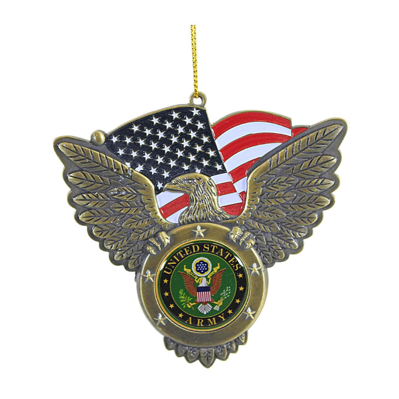 Holiday Ornament U.S. Army Seal Metal Eagle American Flag Am9211 (56741)