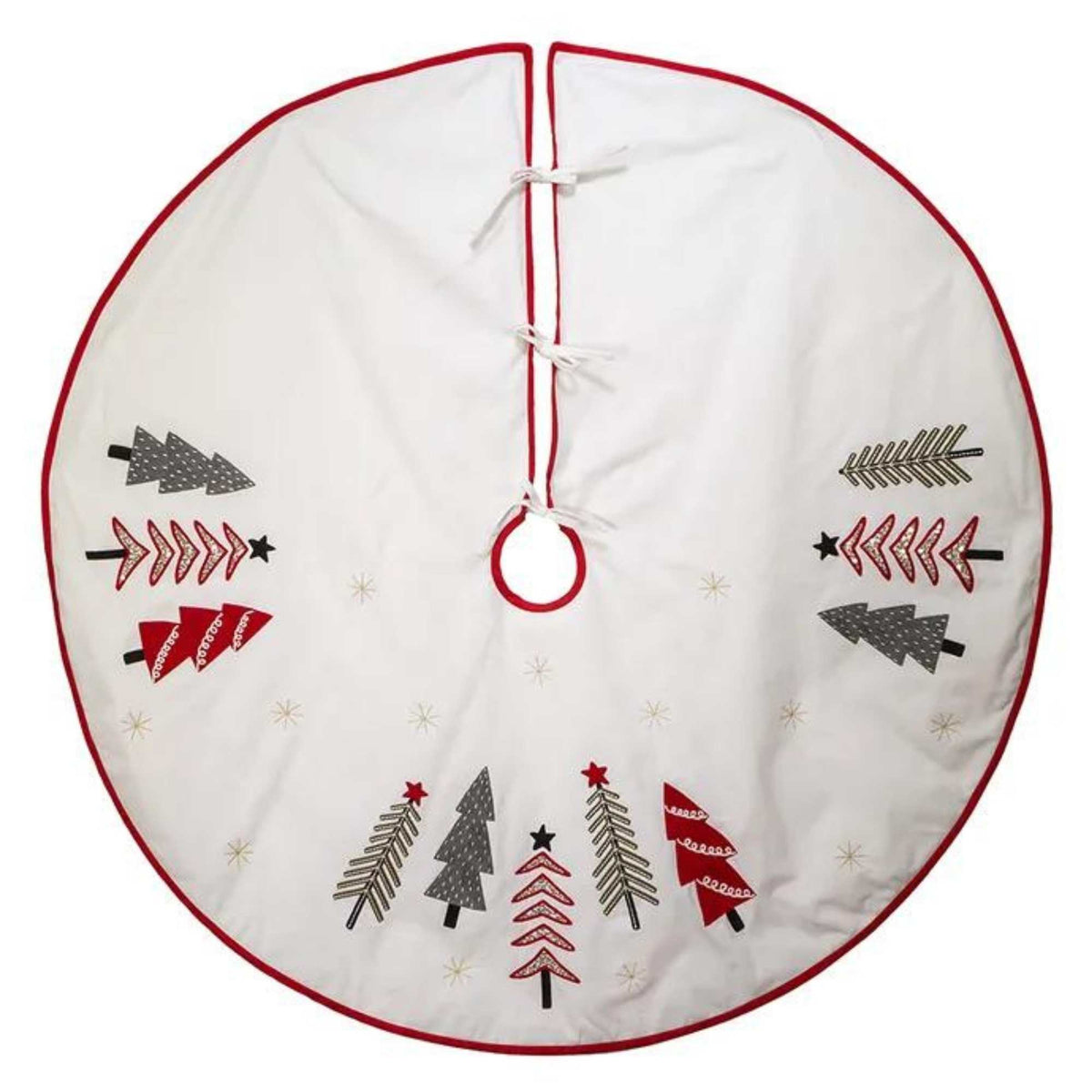 Red/Gray Trees Tree Skirt 56757