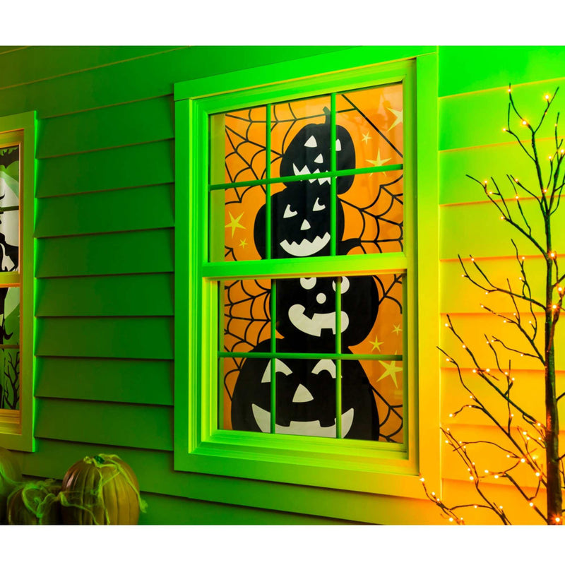 Evergreen Pumpkin Stack Window Shade - - SBKGifts.com
