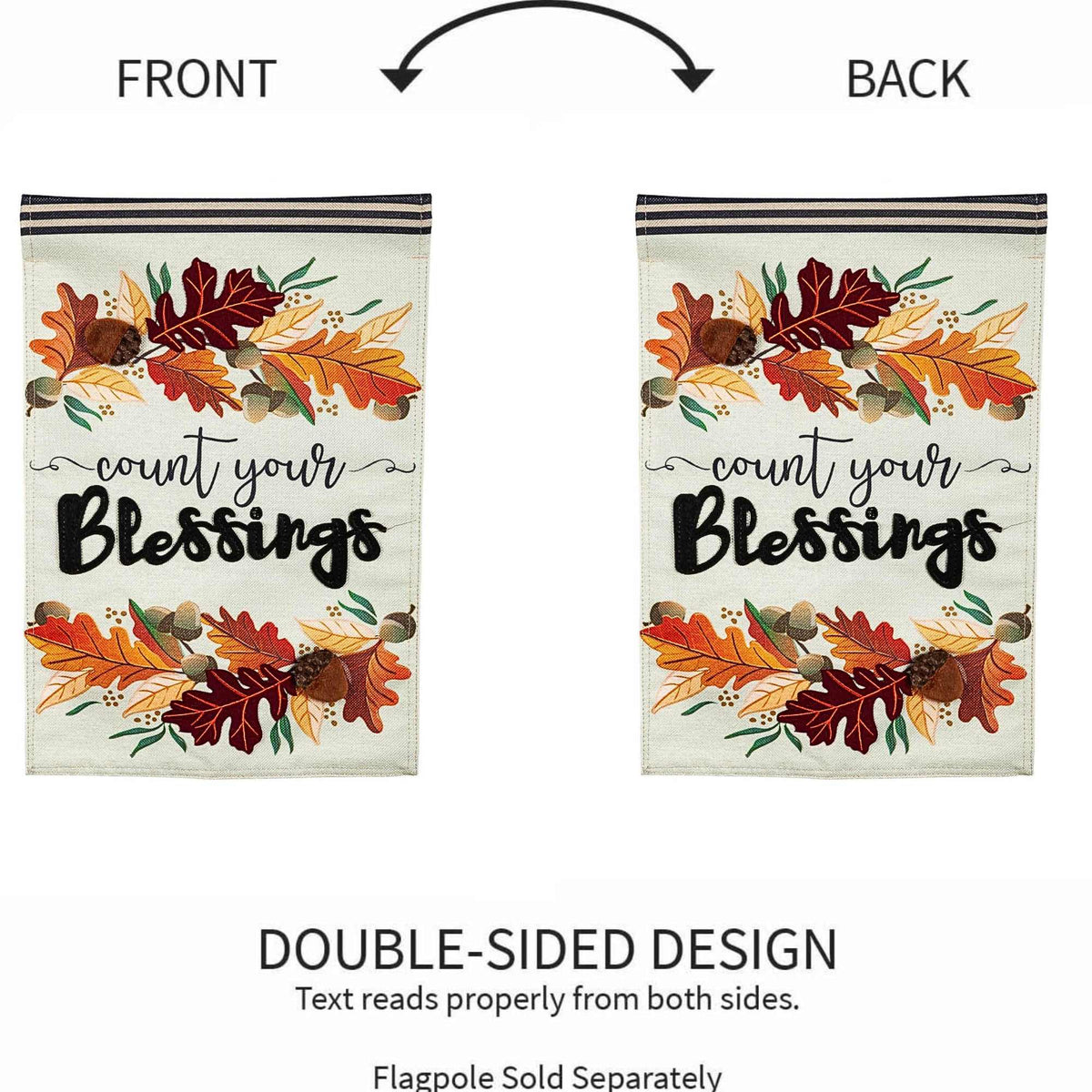 Evergreen Count Your Blessings Garden Flag - - SBKGifts.com