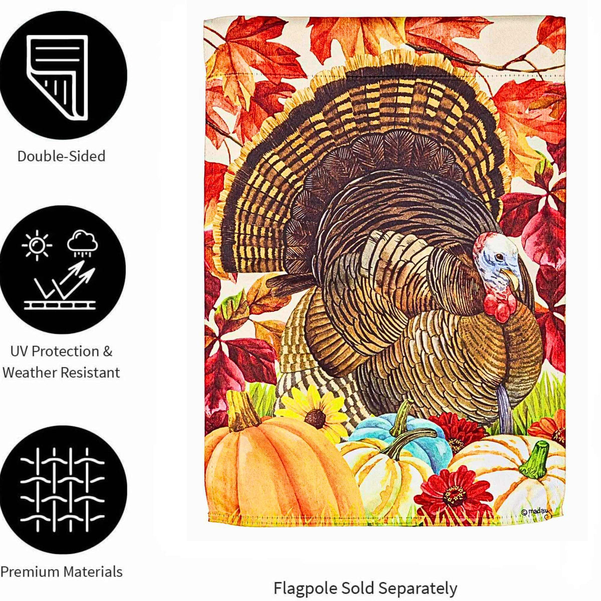 Evergreen Turkey Garden Flag - - SBKGifts.com