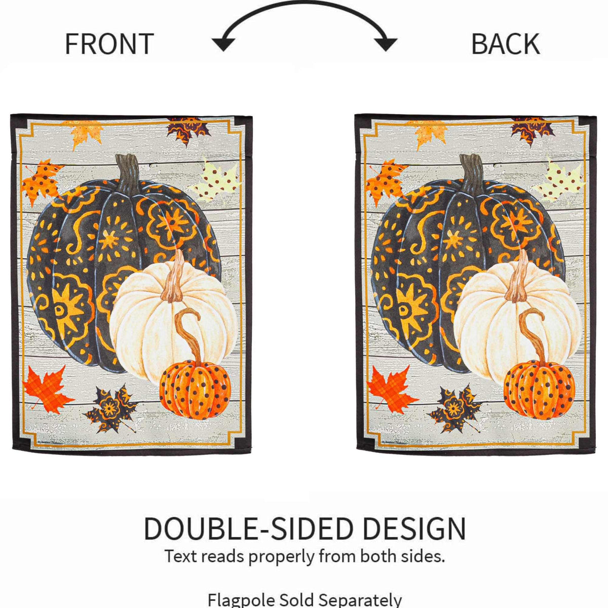 Evergreen Pattern Pumpkins / Leaves Flag - - SBKGifts.com