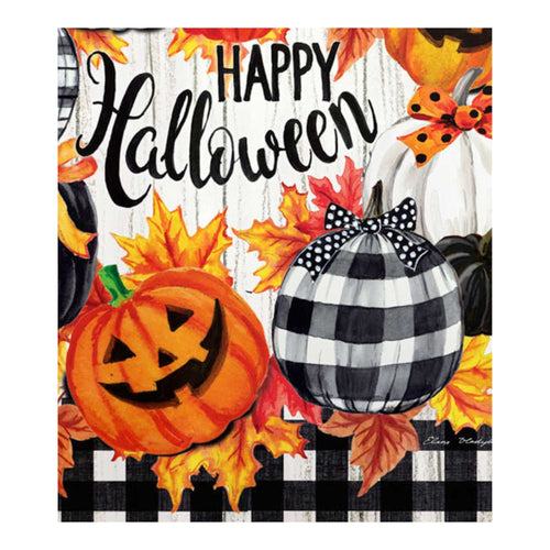 Home & Garden Halloween Pumpkin Wreath Flag - - SBKGifts.com